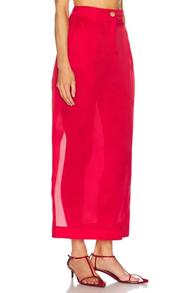 Khaite Lucian Maxi Skirt In Red