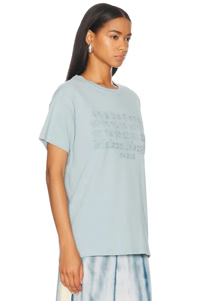 Maison Margiela Logo Print Cotton T Shirt In Blue