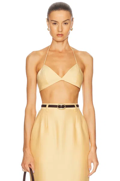 Mimchik Triangle Bra Top In Yellow