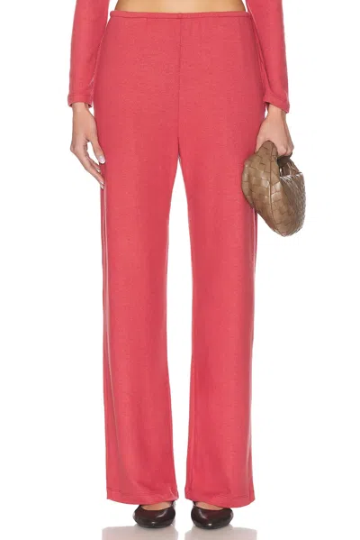 Leset Lauren Stretch-jersey Flared Track Pants In Burgundy