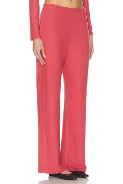 Leset Lauren Stretch-jersey Flared Track Pants In Burgundy