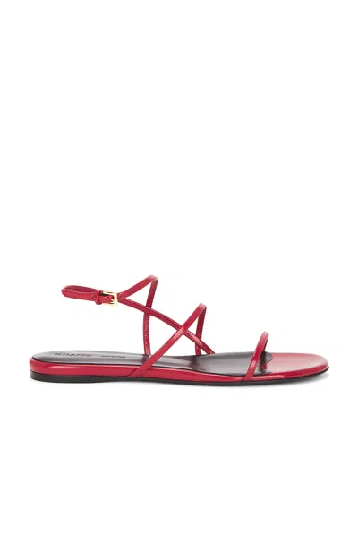 Khaite Strappy Flat Sandal In Red