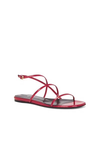 Khaite Strappy Flat Sandal In Red