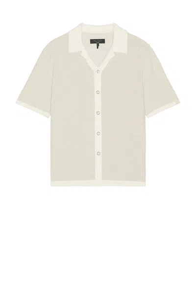 Rag & Bone Zigzag Avery Zuma Toweling Camp Shirt In Multi