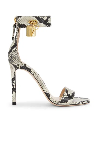 Tom Ford 105mm Padlock Embossed Leather Sandals In Multi