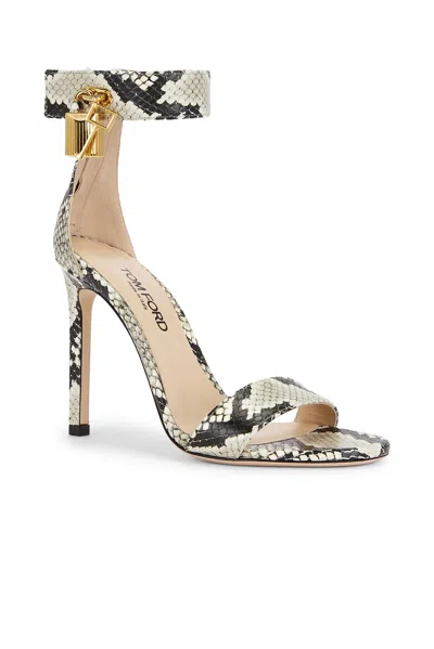 Tom Ford 105mm Padlock Embossed Leather Sandals In Multi