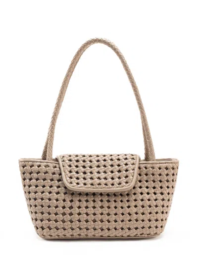 Elleme Courrier Tote Woven Leather Taupe