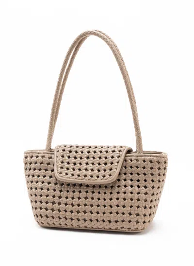 Elleme Courrier Tote Woven Leather Taupe