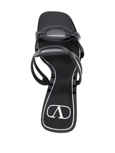 Valentino Garavani Valentino Chain Transparent-heel Leather Sandal In Black