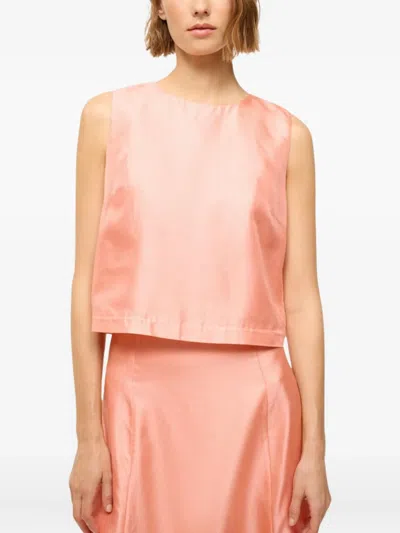 Staud Cassia Silk Top In ピンク