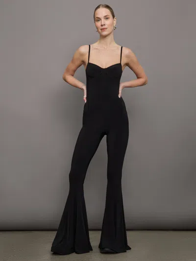 Norma Kamali Underwire Fishtail Jumpsuit In Black