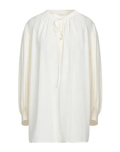 Chloé Cream White Loose Blouse With Drawstring In White