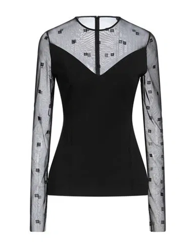 Givenchy 4g Tulle Long Sleeve Top In Black