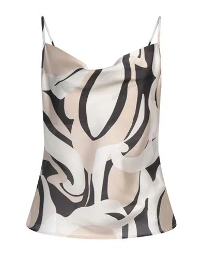 Kartika Woman Top Beige Size 8 Polyester, Viscose In Beige