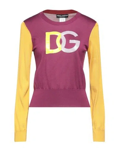 Dolce & Gabbana Woman Sweater Mauve Size 8 Polyester, Cotton, Polyurethane, Viscose In Purple
