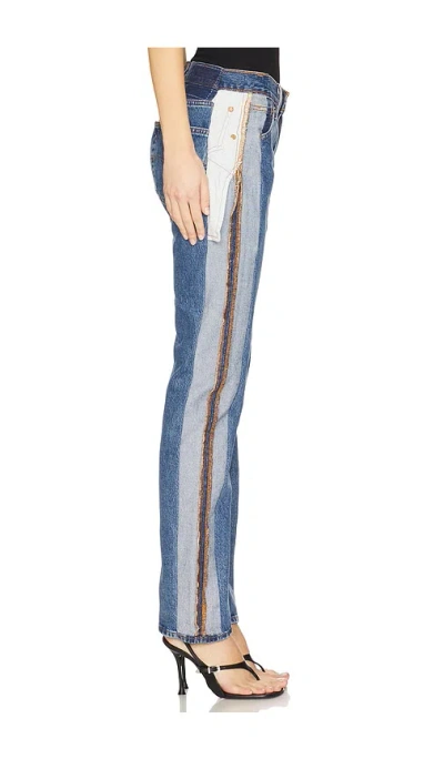 Sami Miro Vintage Exposed-seams Slim-fit Jeans In Blue
