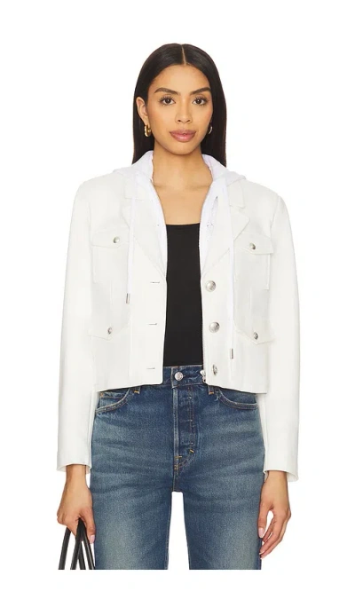 Central Park West Ponte Suiting Blazer In White