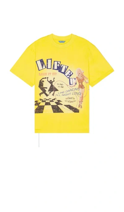 Lifted Anchors Lines T-shirt In Washed Mustard