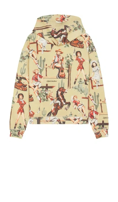 Lifted Anchors Jesse All Over Print Hoodie In Tan