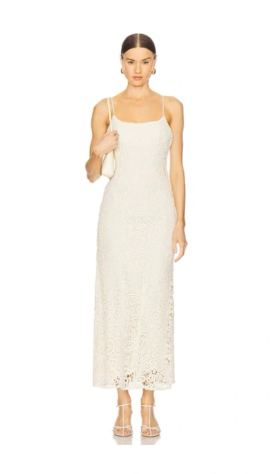 Bardot Adoni Crochet Midi Dress In Lght Beige