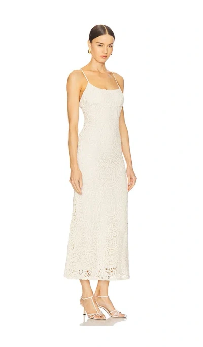 Bardot Adoni Crochet Midi Dress In Lght Beige