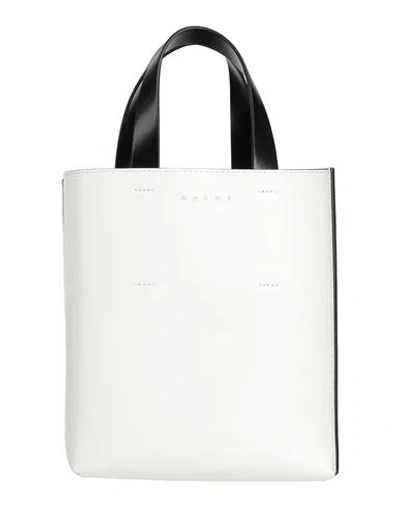 Marni Dual Tone Tote Bag With Handles And Strap In White
