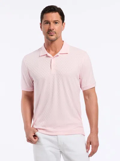 Robert Graham Elias Basket Weave Jacquard Knit Polo In Pink