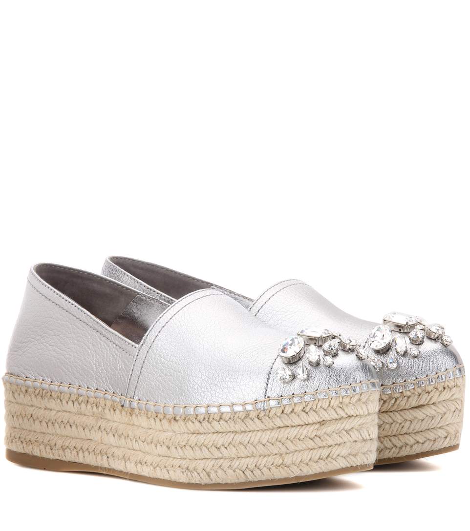 silver platform espadrilles