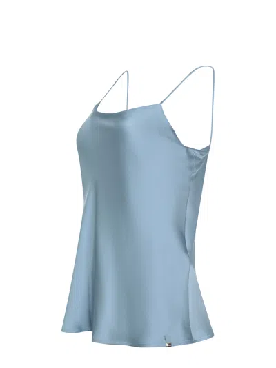 Herno Satin Top In Acqua Marina
