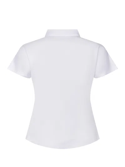 Herno Ever Cotton Interlock／new Popeline／monogram ポロシャツ In White