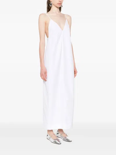 Khaite Tulula Midi Dress In White