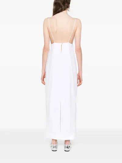 Khaite Tulula Midi Dress In White