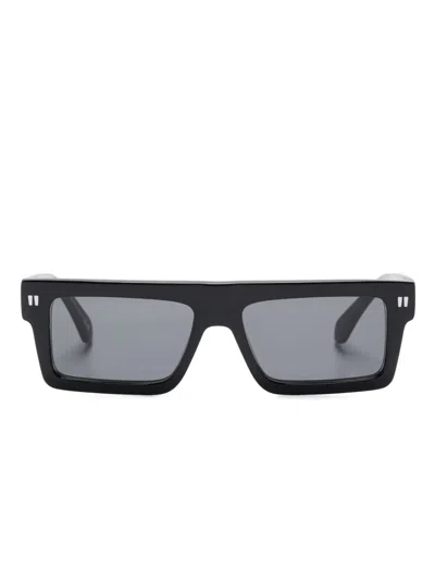 Off-white Eyewear Logo-print Sunglasses In 黑色