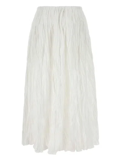 Co White Polyester Blend Skirt In White