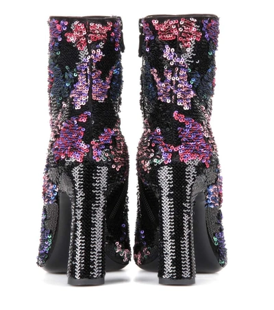 Shop Roger Vivier Bootie Chunky Sequin-embellished Ankle Boots In Multicoloured