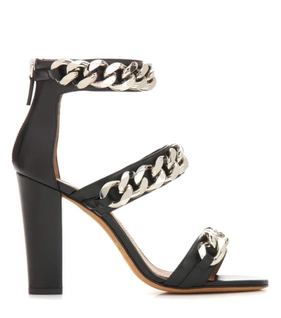 Shop Givenchy Embellished Leather Sandals