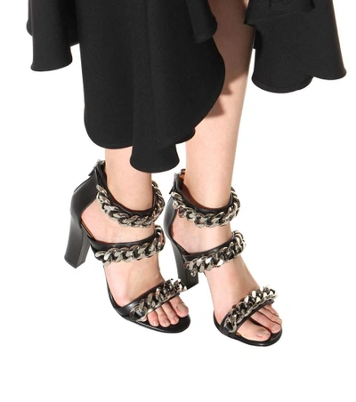 Shop Givenchy Embellished Leather Sandals