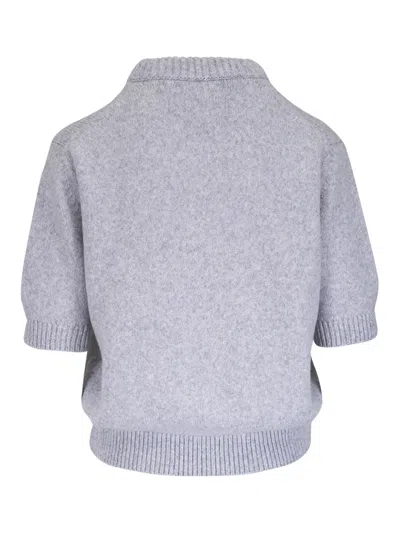 Khaite Davin Short-sleeve Top In Gray