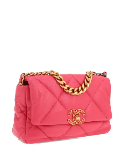 Pre-owned Chanel 19 Handbag In Pink