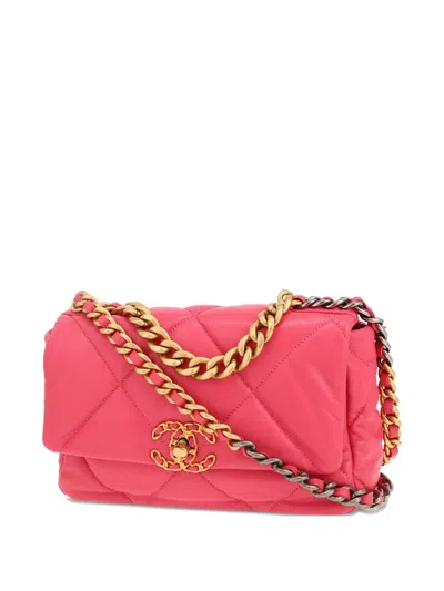 Pre-owned Chanel 19 Handbag In Pink
