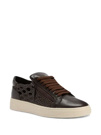 Giuseppe Zanotti Interwoven Sneakers In Brown