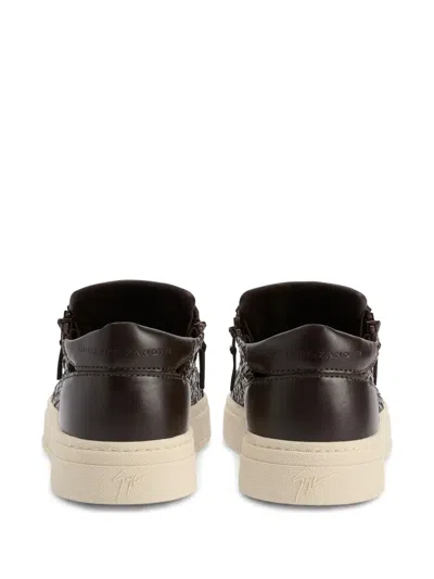 Giuseppe Zanotti Interwoven Sneakers In Brown