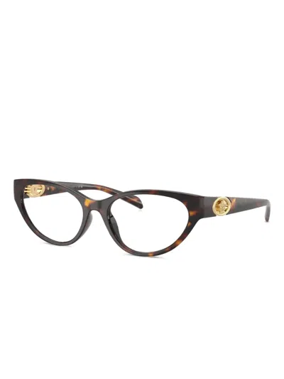 Versace Cat-eye Frame Glasses In Brown