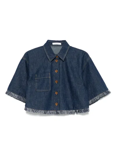 Zimmermann Indigo Denim Shirt With Classic Collar In Blue
