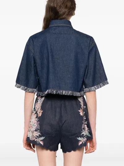 Zimmermann Indigo Denim Shirt With Classic Collar In Blue