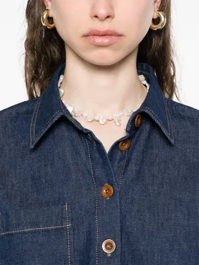 Zimmermann Indigo Denim Shirt With Classic Collar In Blue