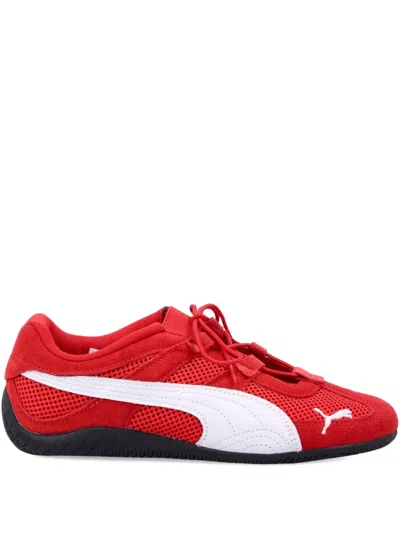 Puma 'speedcat' Red Sneakers With Logo Print On The Side And Logo Lettering On The Side In Leather Unisex In Red
