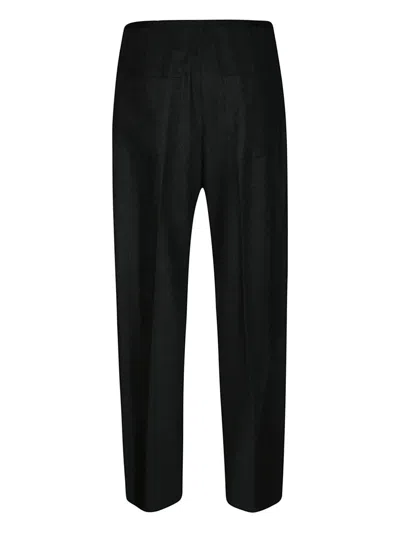 8pm High-waisted Straight-leg Pants With Herringbone Texture In Grey