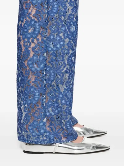 Rame Floral-lace Trousers In Blue