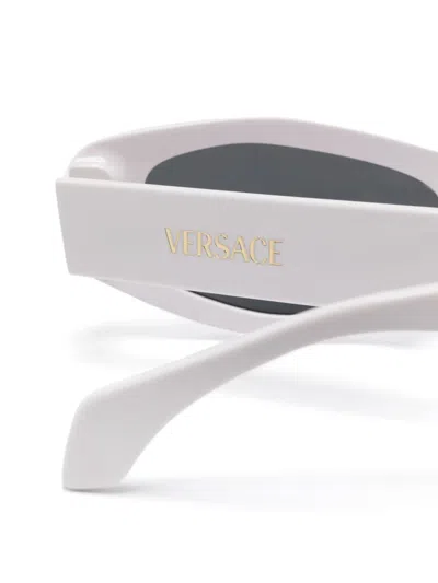 Versace Rectangle-frame Sunglasses In Burgundy